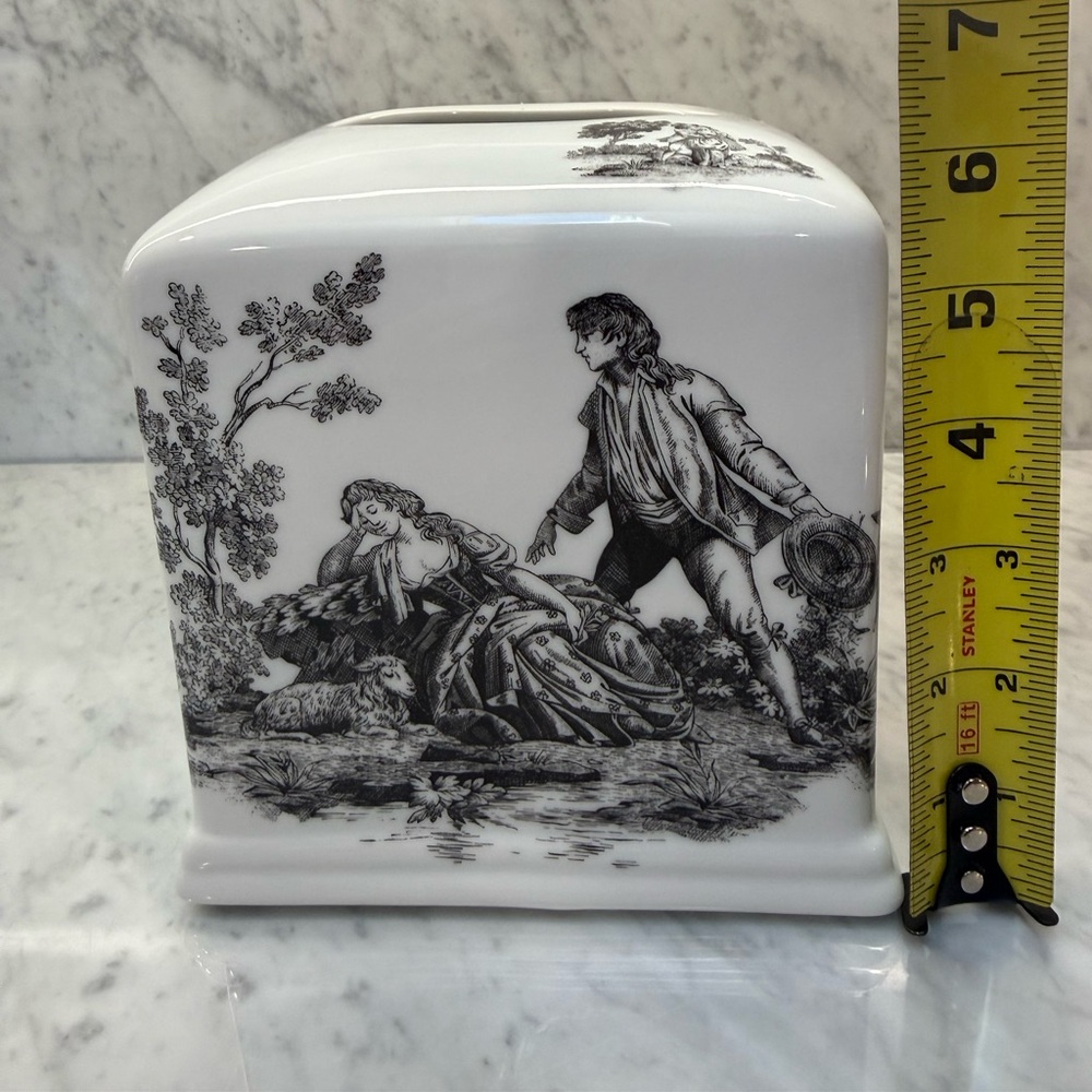 Vintage Liette International Hand Decorated Porcelain Napkin Holder - Picture 7 of 8